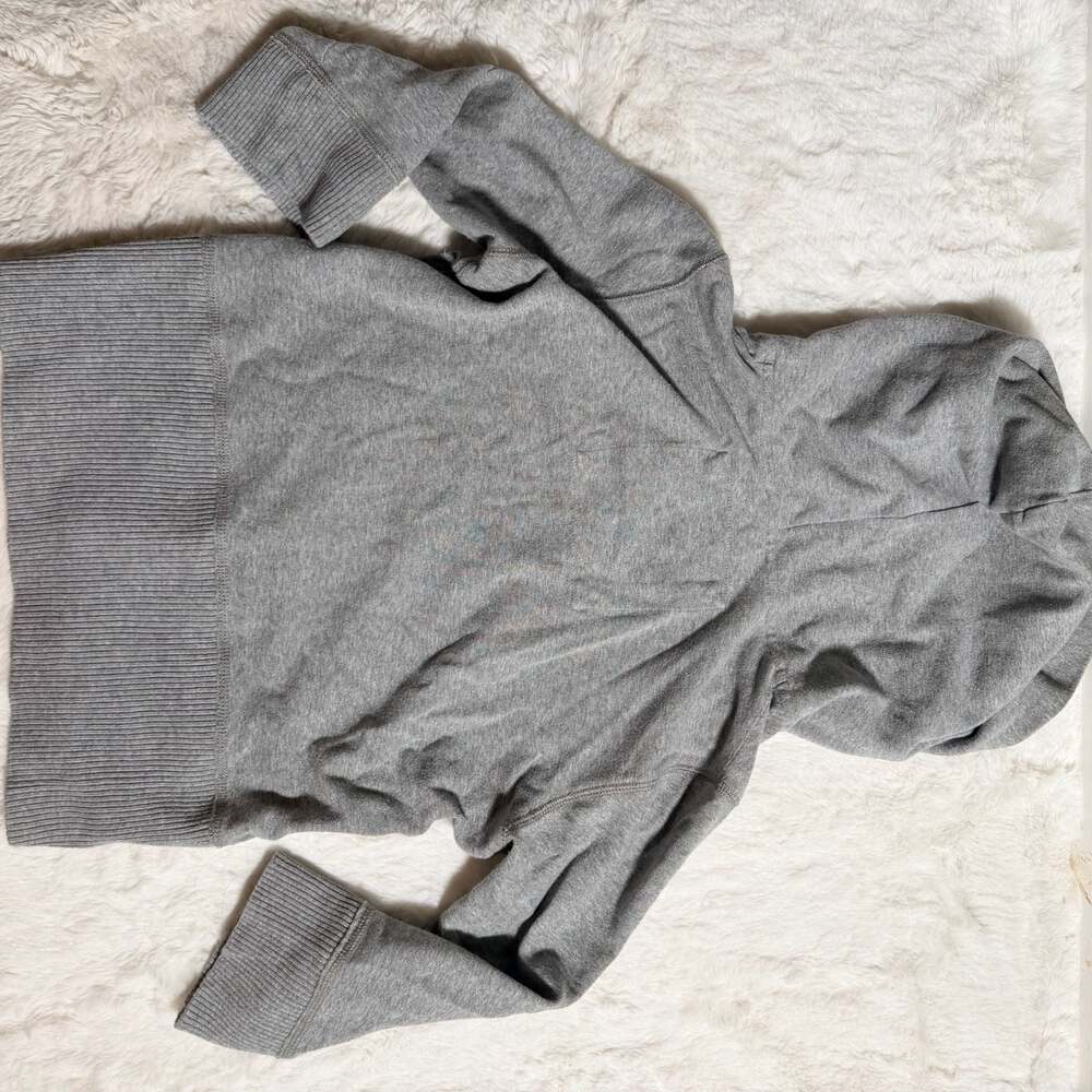 Vintage Abercrombie & Fitch Gray V-Neck 3/4 Sleeve Hoodie Tunic - Picture 5 of 6
